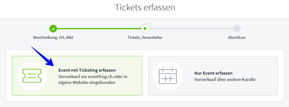 Event erstellen mit Tickeing