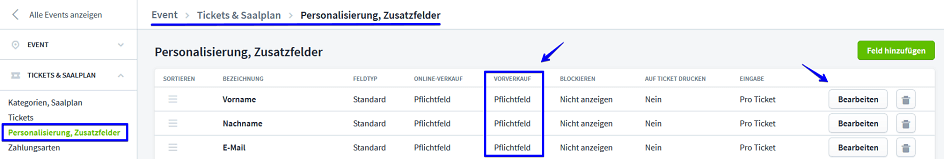 abendkasse personalisierung