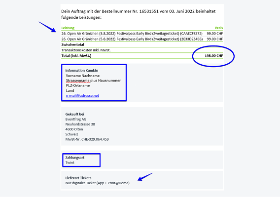 Bestellbestätigung II