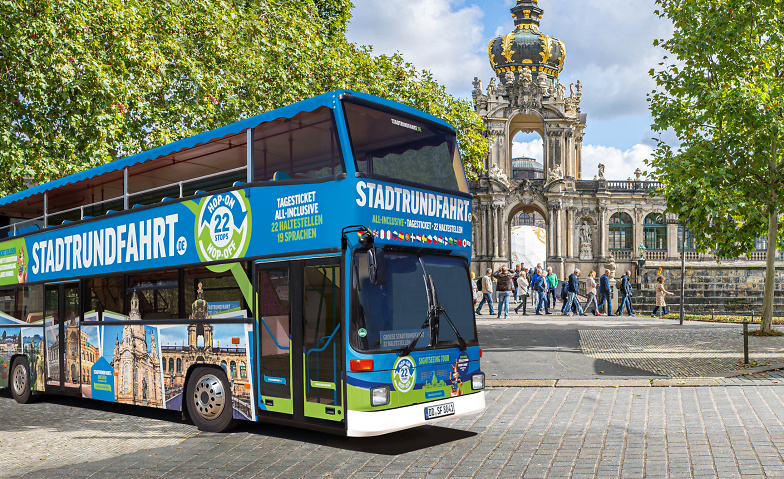 Große Stadtrundfahrt Hop on Hop off Tagesticket Dresden