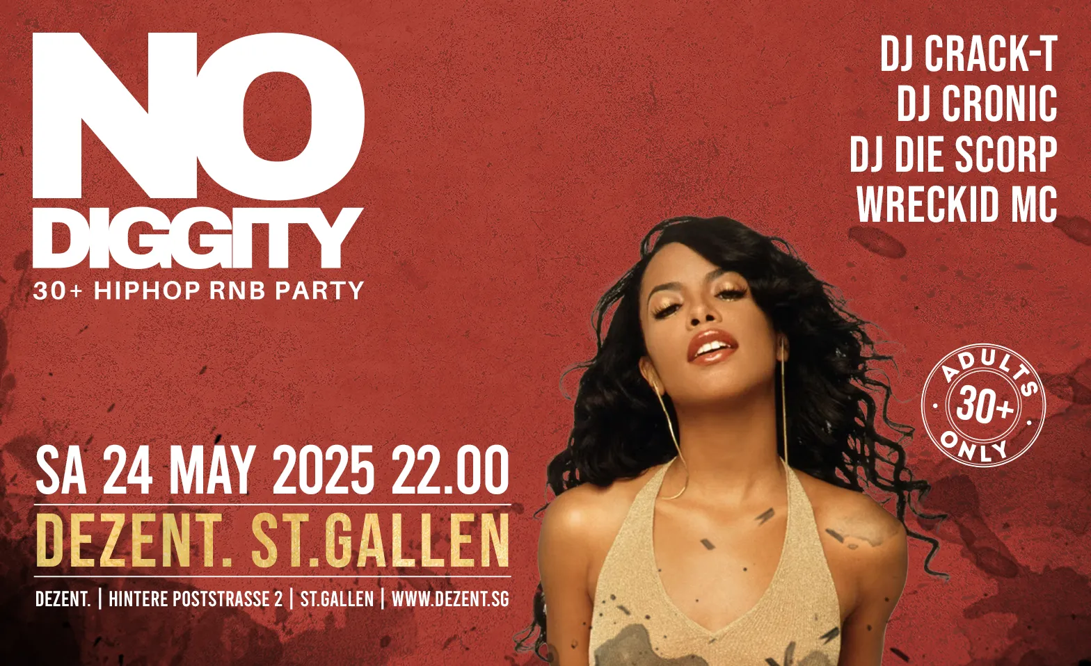Event-Image for 'No Diggity - 30+ Hip Hop RnB Party // DEZENT. ST.Gallen'