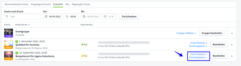 Events kopieren neu