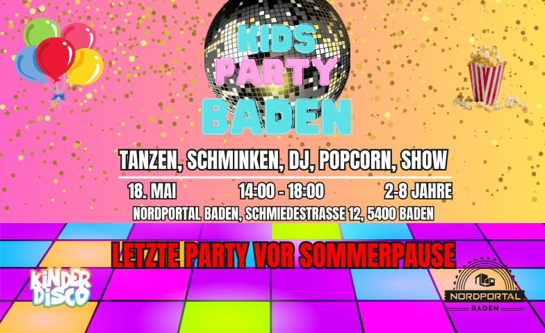 Kids Party Baden - letzte Party vor Sommerpause Billets