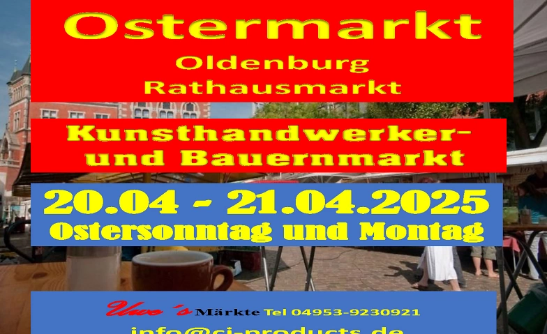 Oldenburg Ostermarkt Kunsthandwerk- und Bauern Rathausmarkt