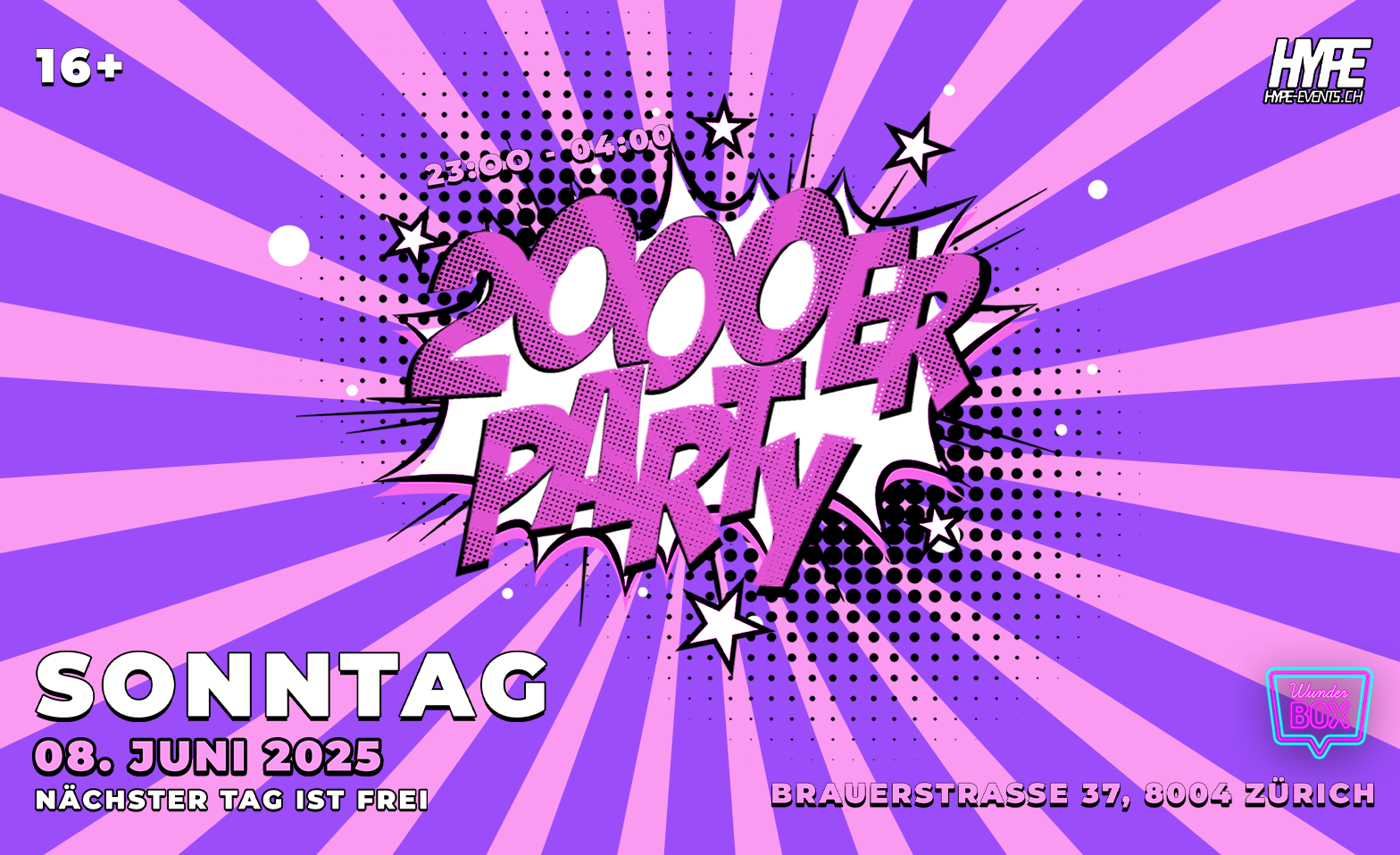 2000ER PARTY - @ WUNDERBOX, Z&Uuml;RICH (&Uuml;16) Tickets